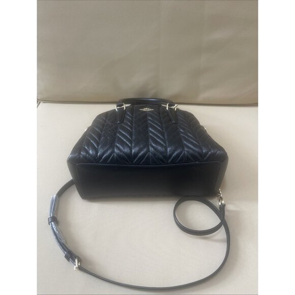 NWT Coach Quilted Leather Mini Sage Satchel F30650 Black Crossbody Bag - Picture 7 of 9